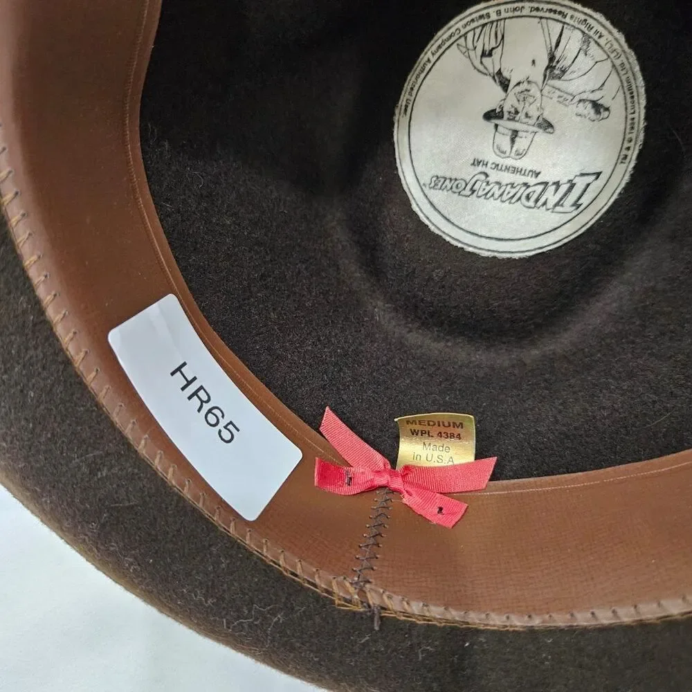 Indiana Jones Stetson Authentic Hat Brown Wool Felt Fedora Medium Made in USA